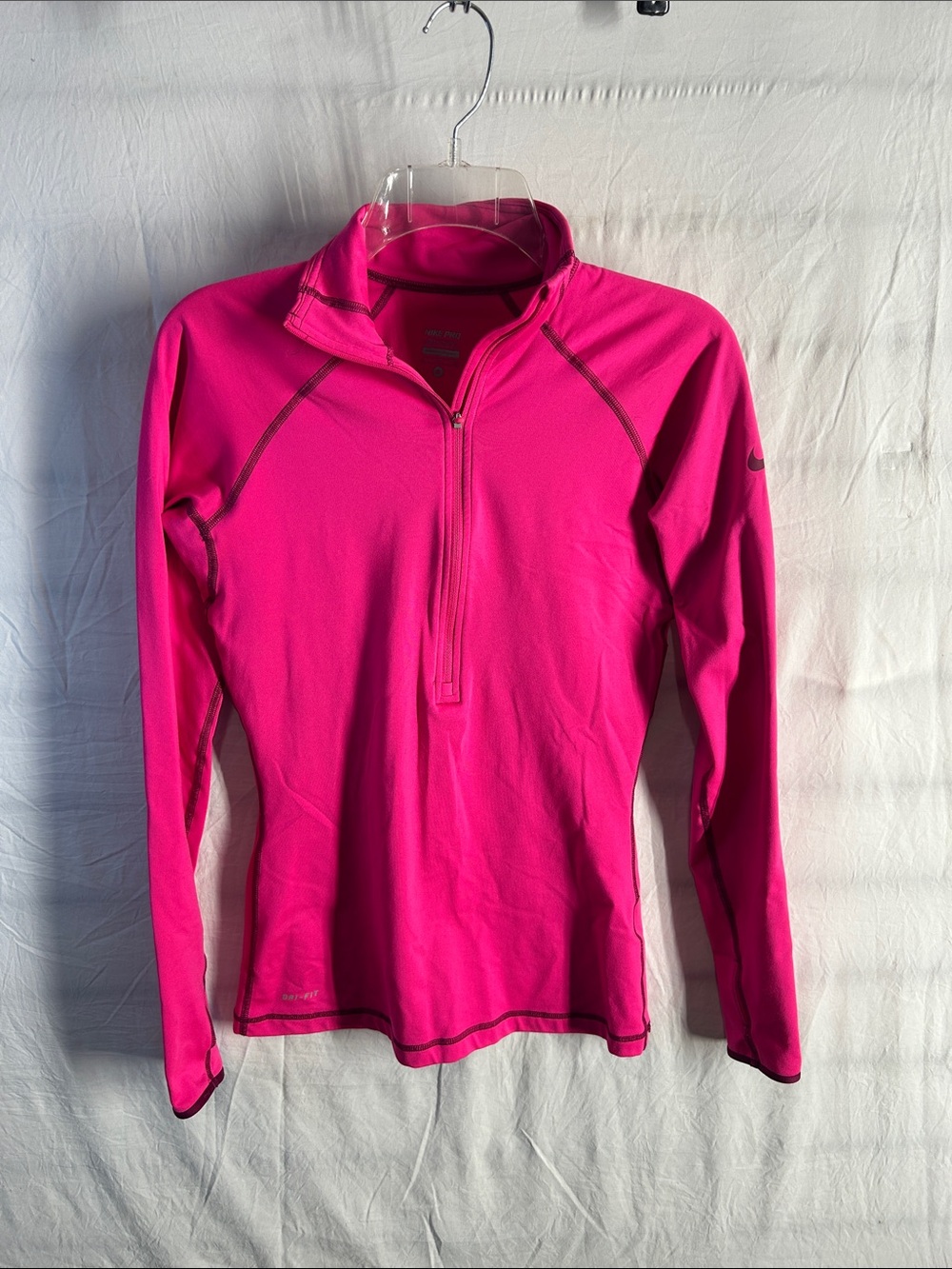 Nike Hot Pink Half-Zip Long Sleeve Top